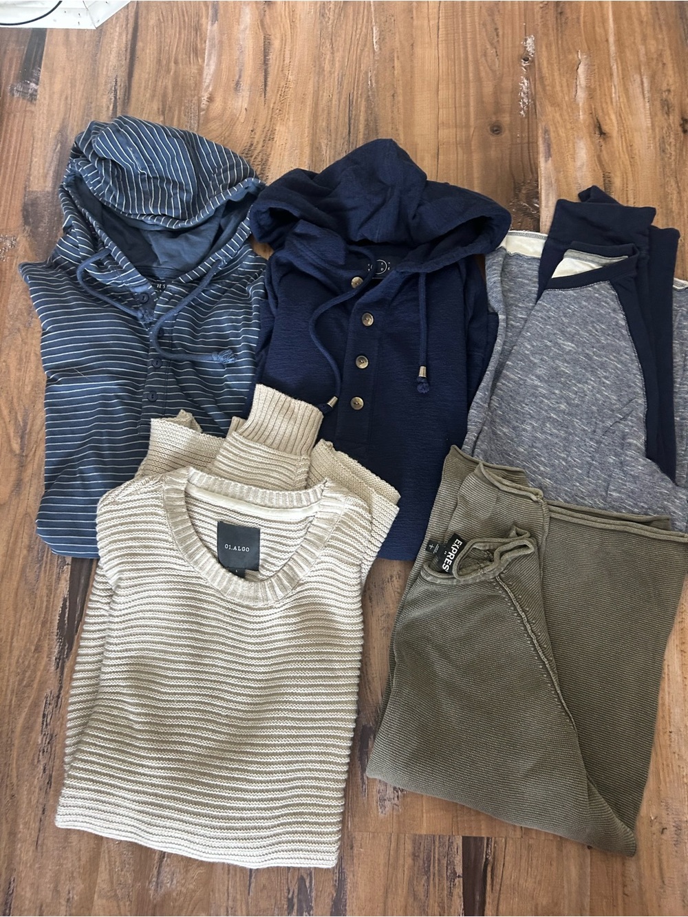 Jachs Men's Crewneck & Hooded Sweater Bundle in Beige, Navy, Olive, Gray, Blue